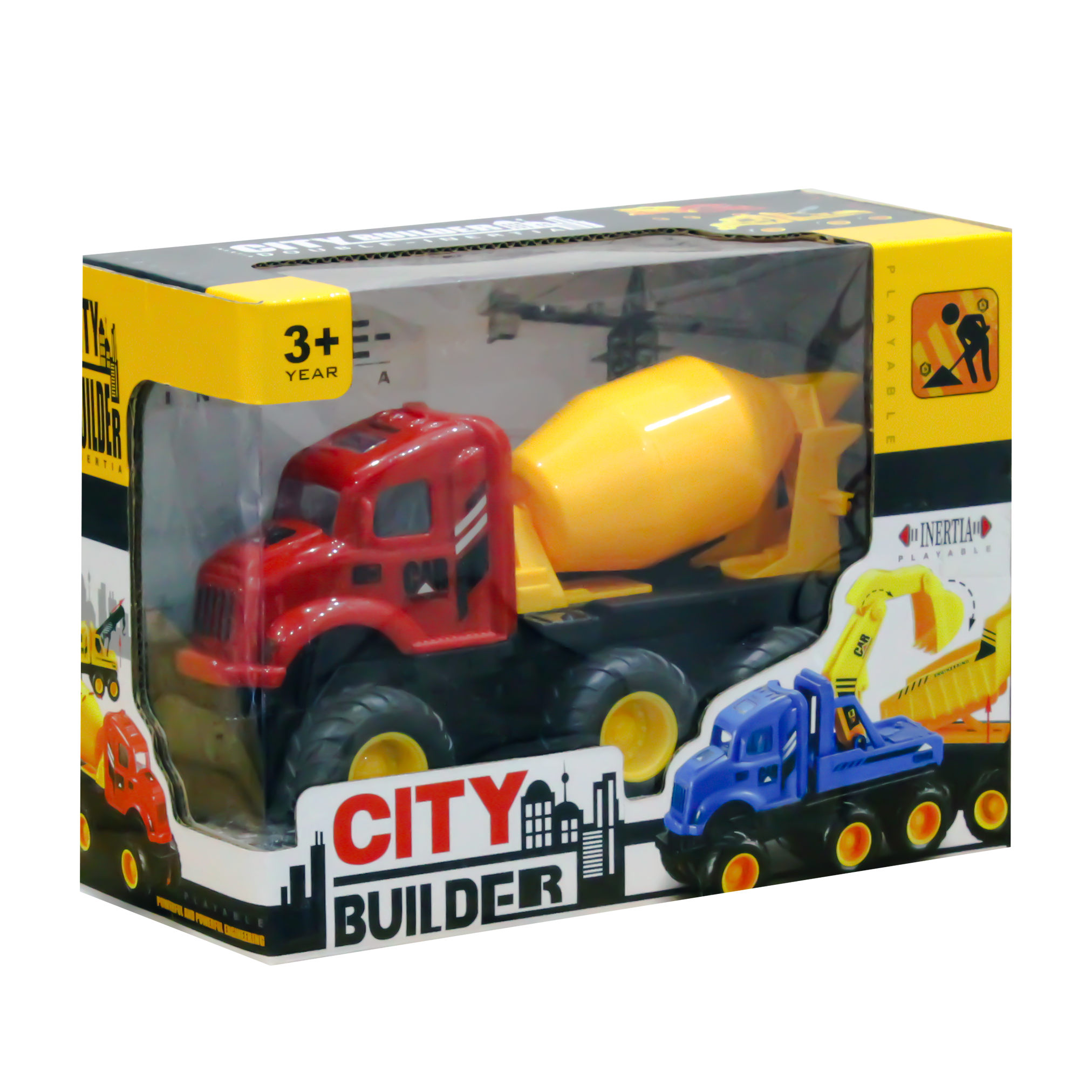 City Builder Double-Inertia Cement Mixer Truck Toy