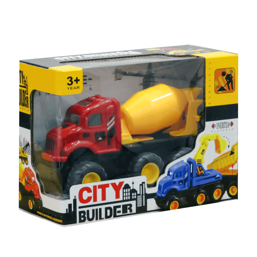 City Builder Double-Inertia Cement Mixer Truck Toy