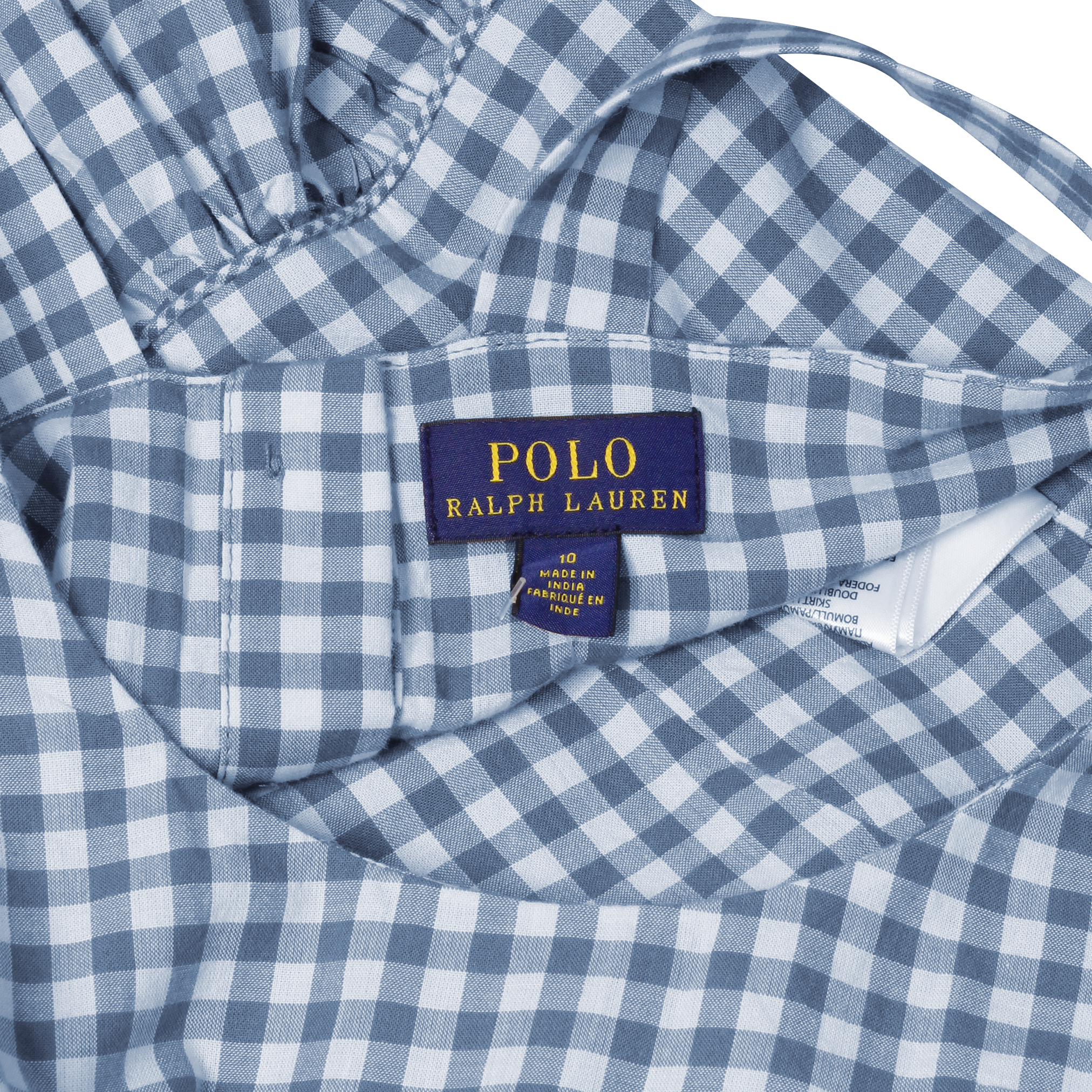 Ralph Lauren Kids Gingham Blue/White Dress - Size 10 - 3alababak