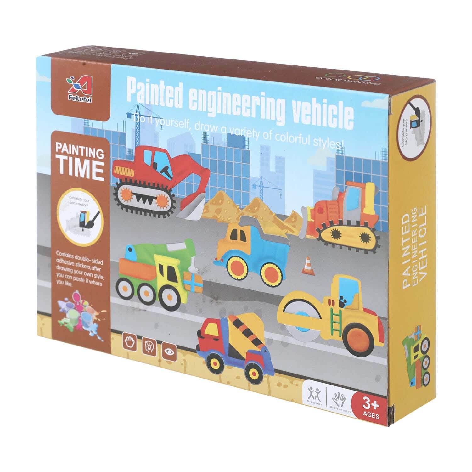 Painted Engineering Vehicle Set for Kids - 9 PCS