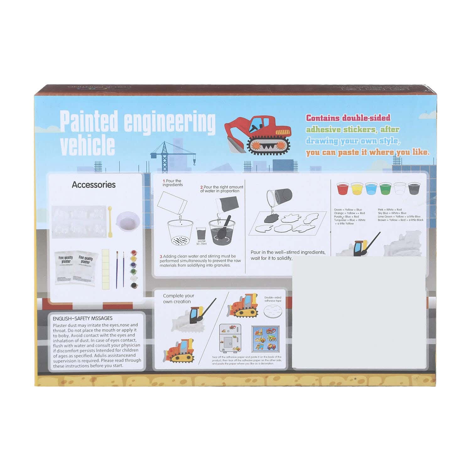 Painted Engineering Vehicle Set for Kids - 9 PCS