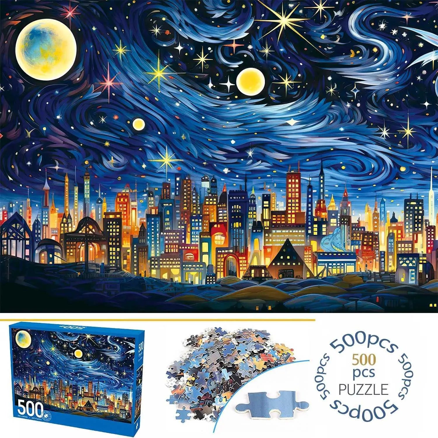 Jigsaw Puzzle Night Scene 508x360mm  - 500 Pcs
