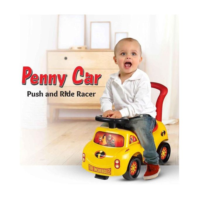 Tic Toys Plastic Push Car Game With Storage Box And Button For Kids - The Incredibles