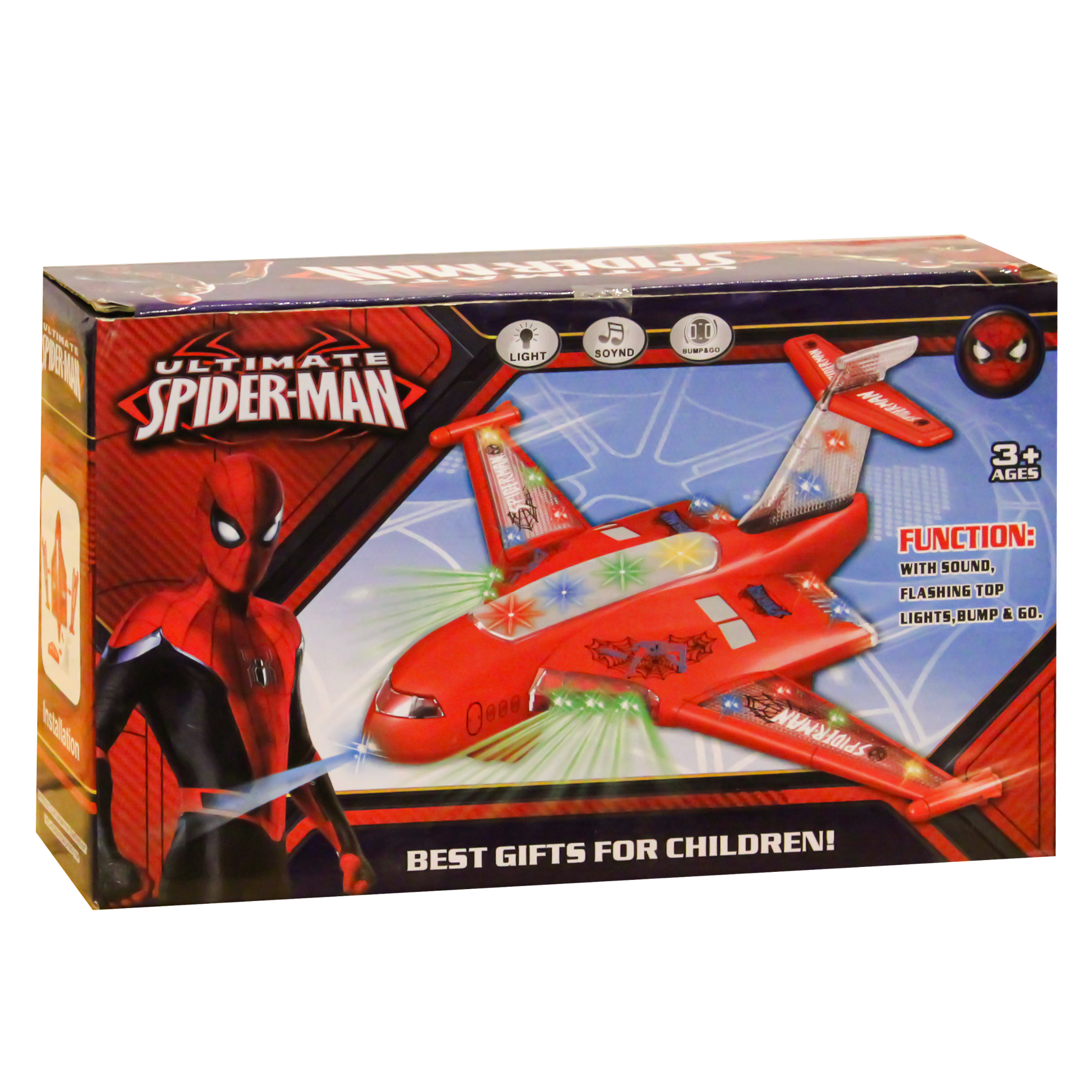 Airplane Spiderman Theme with Lights & Sound +3