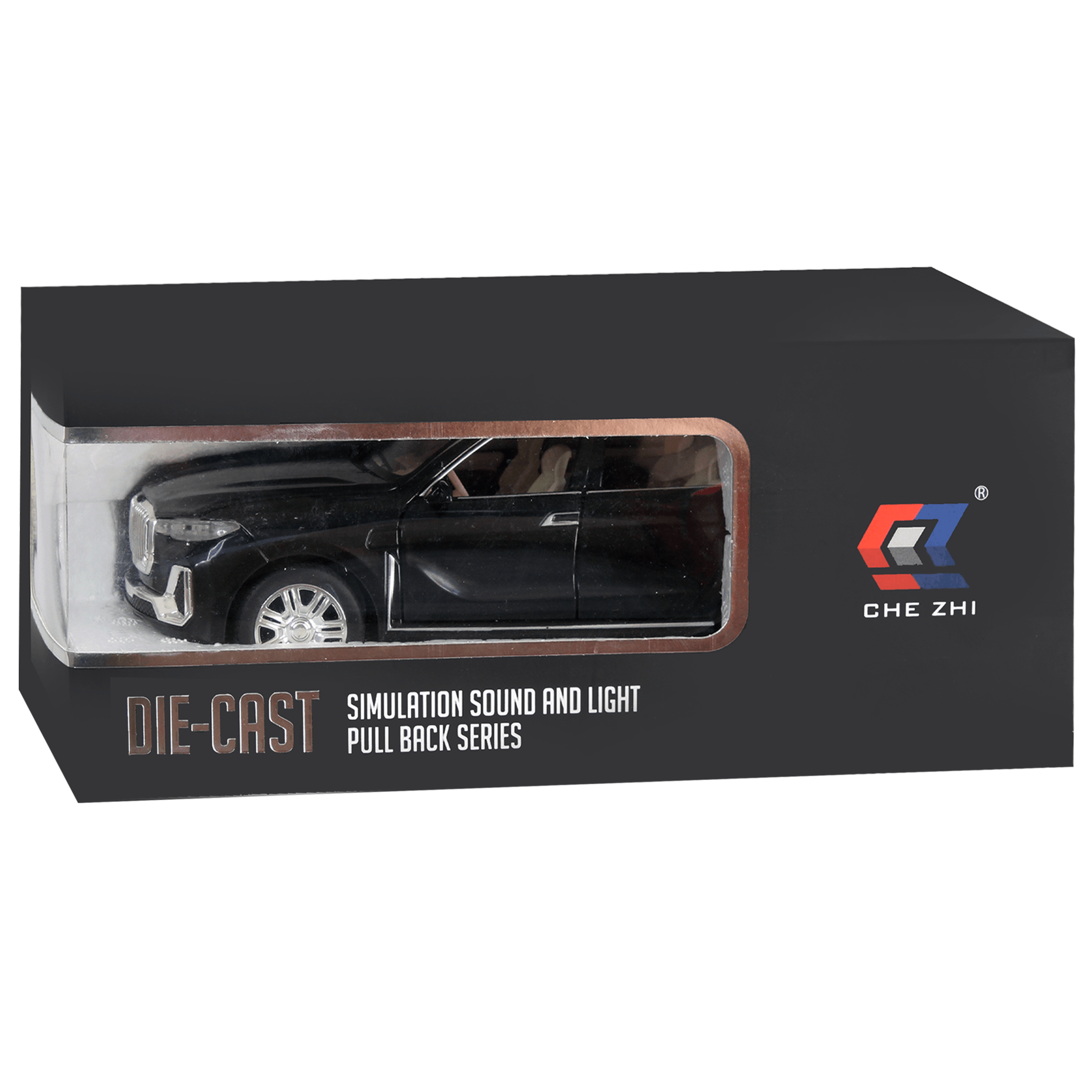 CHE ZHI Toy Car Diecast 1:24 Scale BMW X7 Toy Car Alloy Metal Car With Lights - Black
