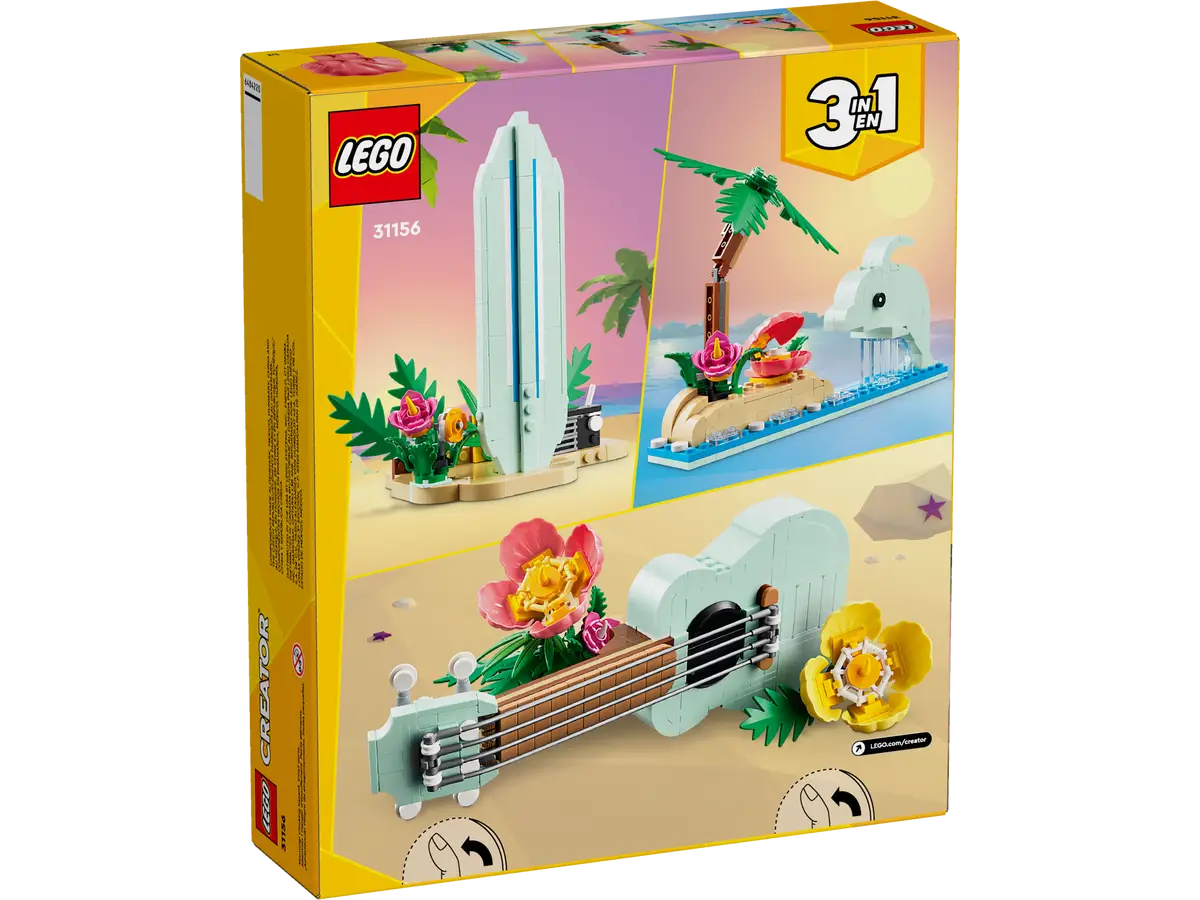 LEGO-Tropical-Ukulele-31156-Creator 3 في 1، مجموعة إضاءة إبداعية متوافقة مع مجموعة 31156 Flowers Guitar Lego