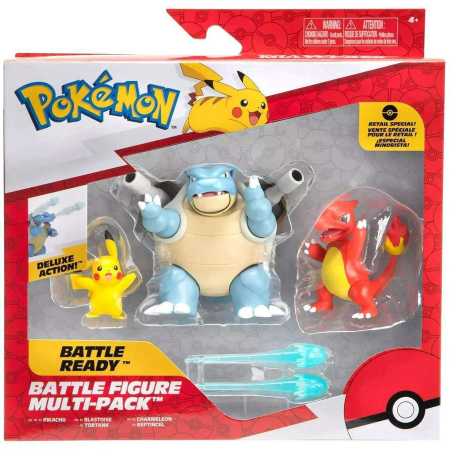 Pokemon Battle Figure Pikachu, Blastoise and Charmeleon 3-Inch - Mini Figure