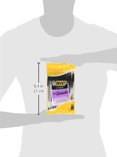 BIC Cristal Xtra Smooth Ballpoint Pen, Medium Point (1.0mm),For Everyday Writing Activities, 10-Count