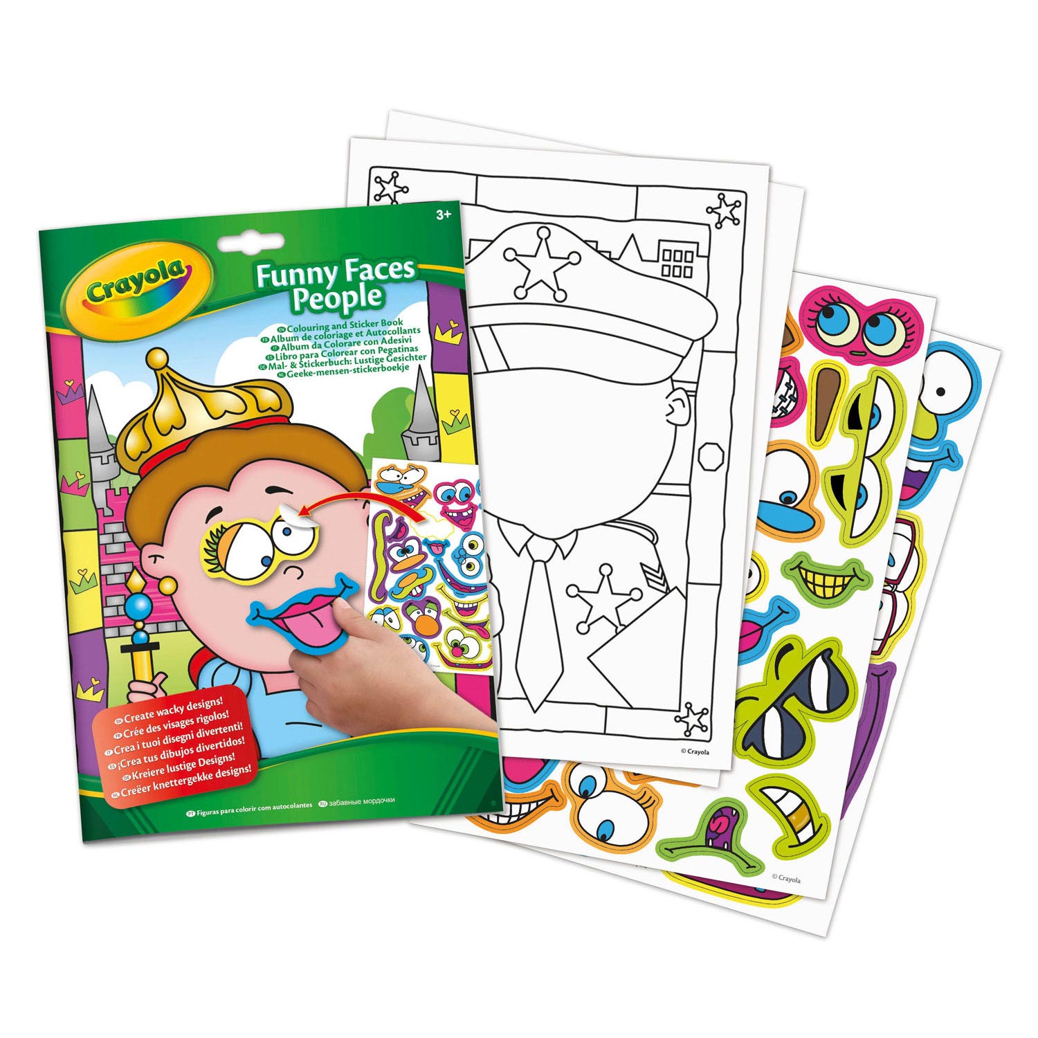 Crayola Funny Faces People Colouring & Sticker Book - Charcters May Vary