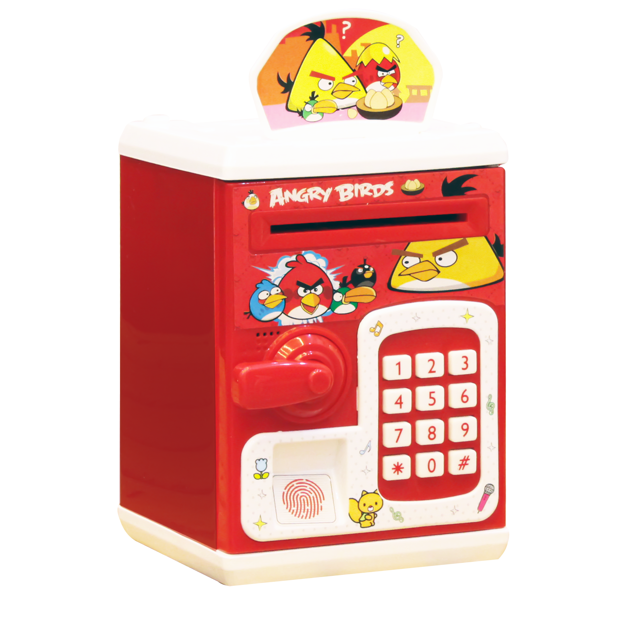 صندوق توفير أجهزة الصراف الآلي Angry Birds مع بصمة الإصبع وفتح كلمة المرور للأطفال