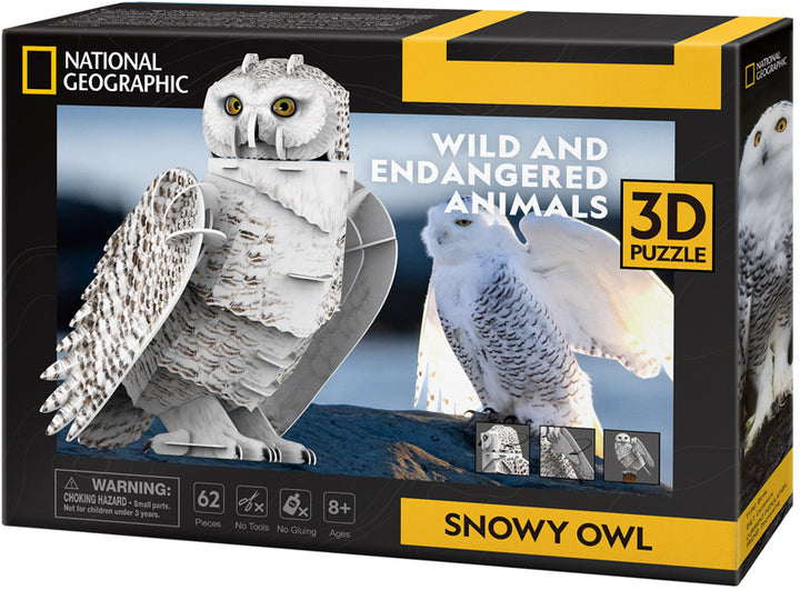 CubicFun National Geographic White Owl 3D puzzle 17x17.3x24.6cm 62 pcs