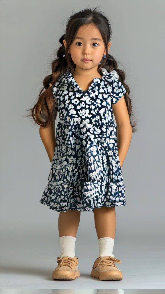 Ralph Lauren Kids Floral Blue Dress - Size 4