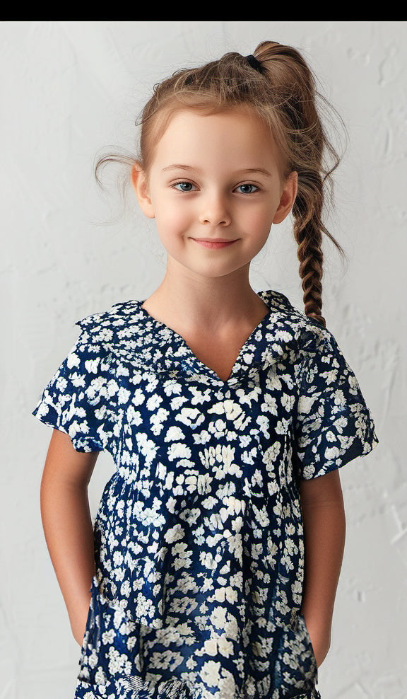 Ralph Lauren Kids Floral Blue Dress - Size 4