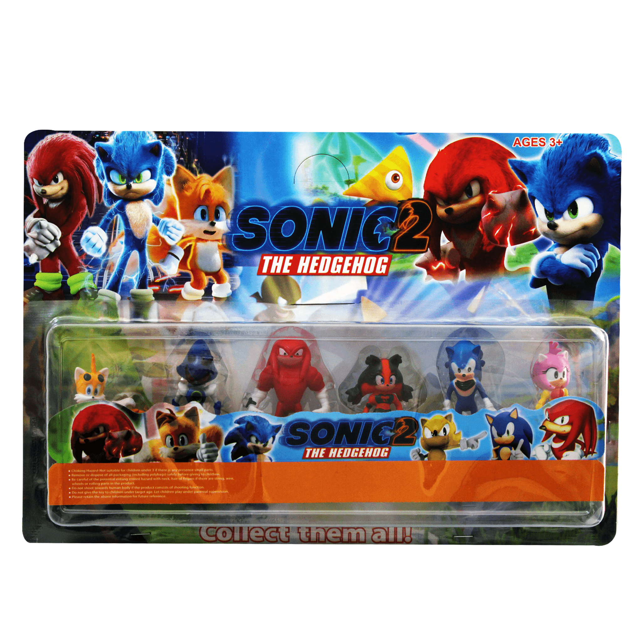 6 in 1 Sonic Action Figures Set Model B - BumbleToys - 5-7 Years, Action Figure, Action Figures, Boys, Sonic, Toy Land