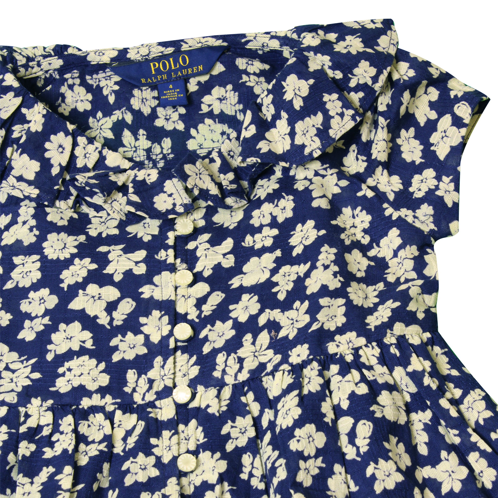Ralph Lauren Kids Floral Blue Dress - Size 4 - 3alababak