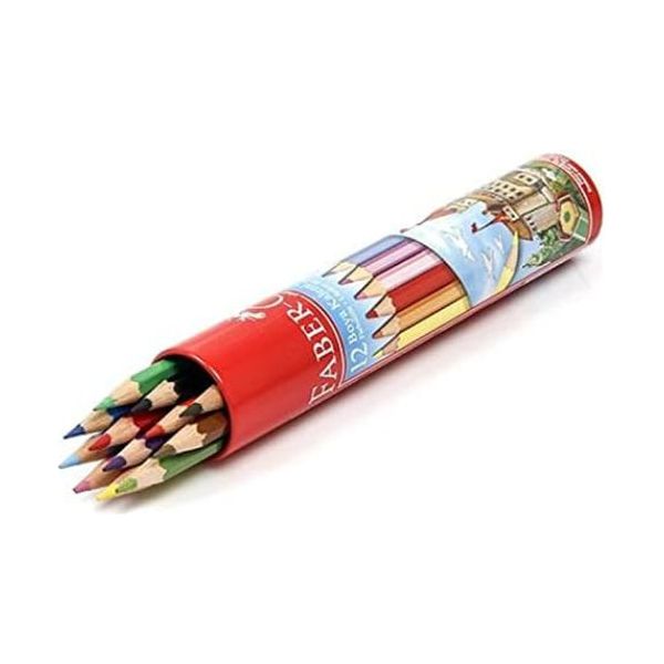 Faber Castell Color Pencils Metal Tube 12 Pieces - Multi Color
