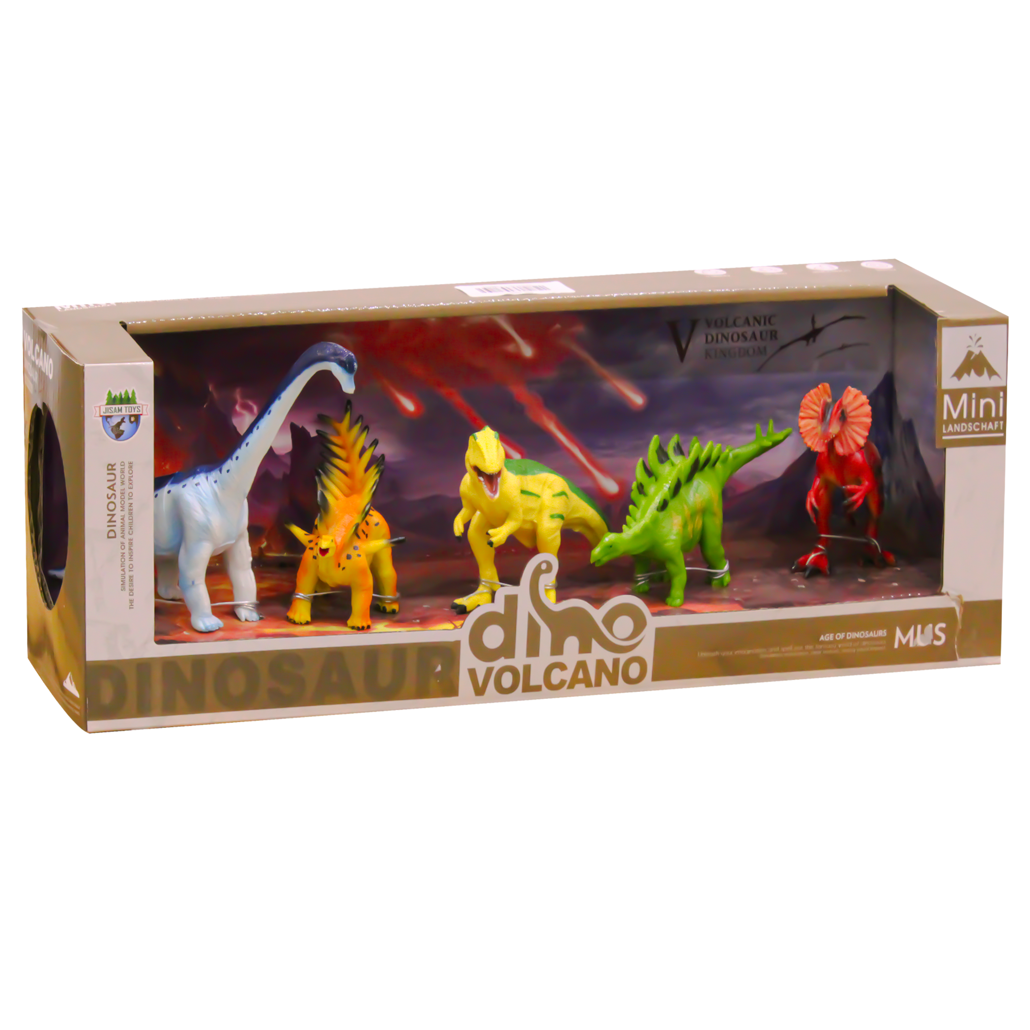 Mini Landschaft Dino Volcanic Dinosaurs Assorted 5 Figures Set E050-1 - Model C