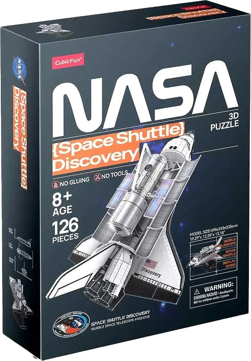 CubicFun Nasa Space Shuttle Discovery 3D Puzzle, 49X31X33.5cm 126 pcs