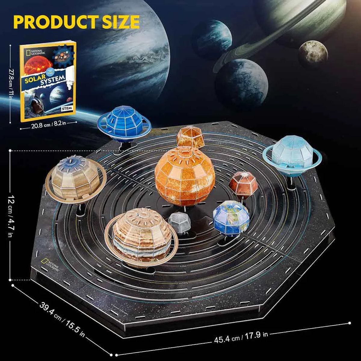CubicFun Nasa Solar System 3D Puzzle, 39.4 X 45.4 X 12cm 173 pcs