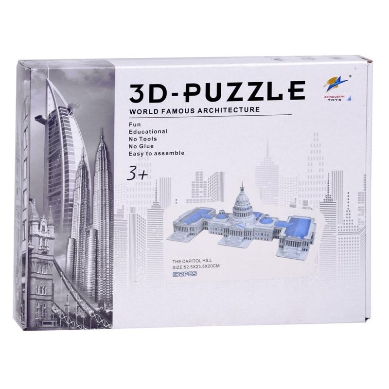 Zeindustry 3D Puzzle Capitol Hall – World Famous Architecture Model - 132 Pieces