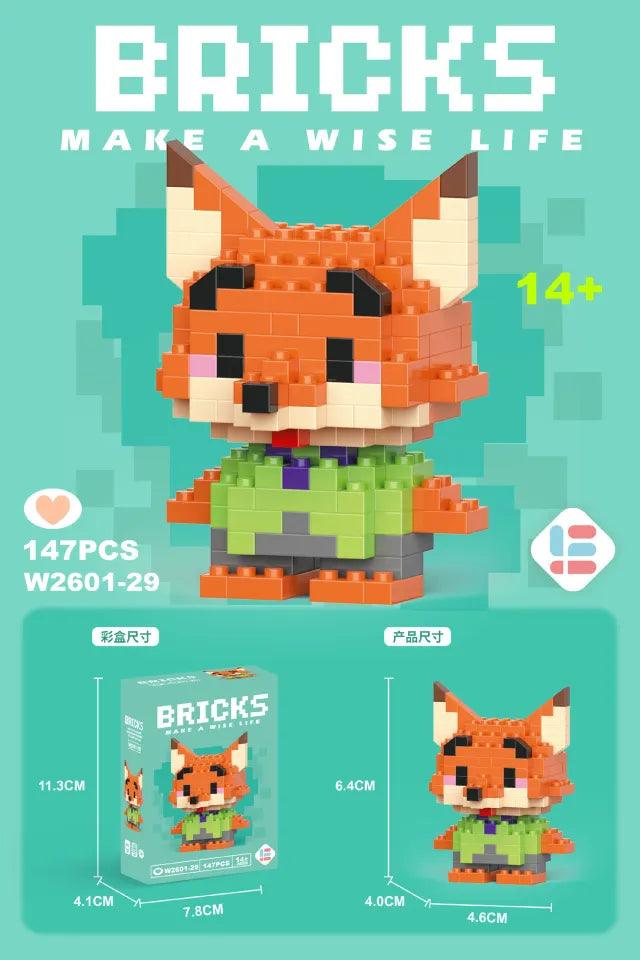 Disney Anime Princess Building Blocks W2601-29 mini Action toy Figures Blocks - Fox - 147 Pieces