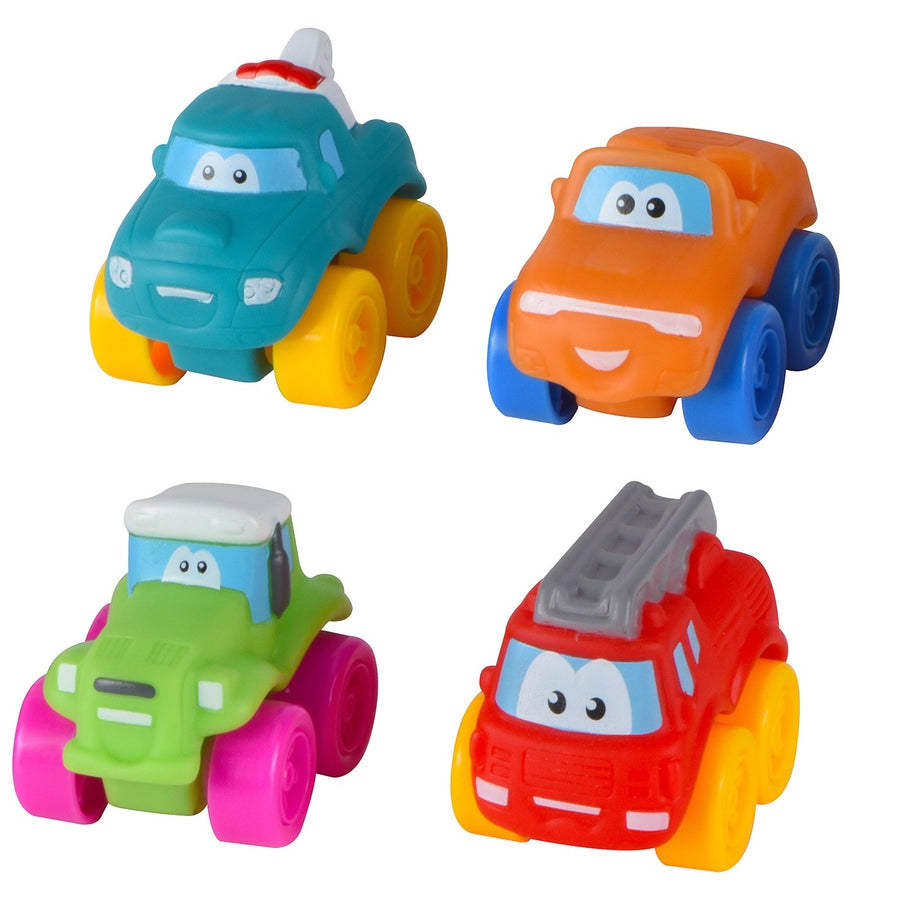 Set of 4 cars made of soft and pleasant-to-the-touch rubber Li-Gai