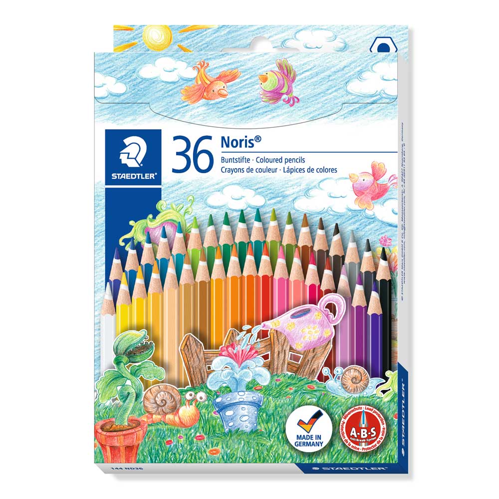 صندوق من الورق المقوى Staedtler يحتوي على 36 قلم رصاص ملون بألوان متنوعة