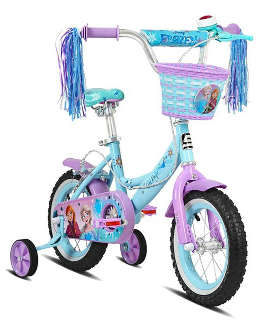 Spartan Disney Frozen Bicycle, Rear Caliper Brakes, Easy Saddle Height Adjustment, Colorful, 3 Years+, Light Blue - 12 Inches