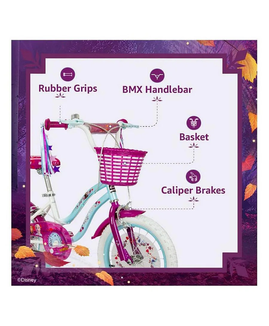 Spartan Disney Frozen Bicycle, Rear Caliper Brakes, Easy Saddle Height Adjustment, Colorful, 3 Years+, Light Blue - 12 Inches