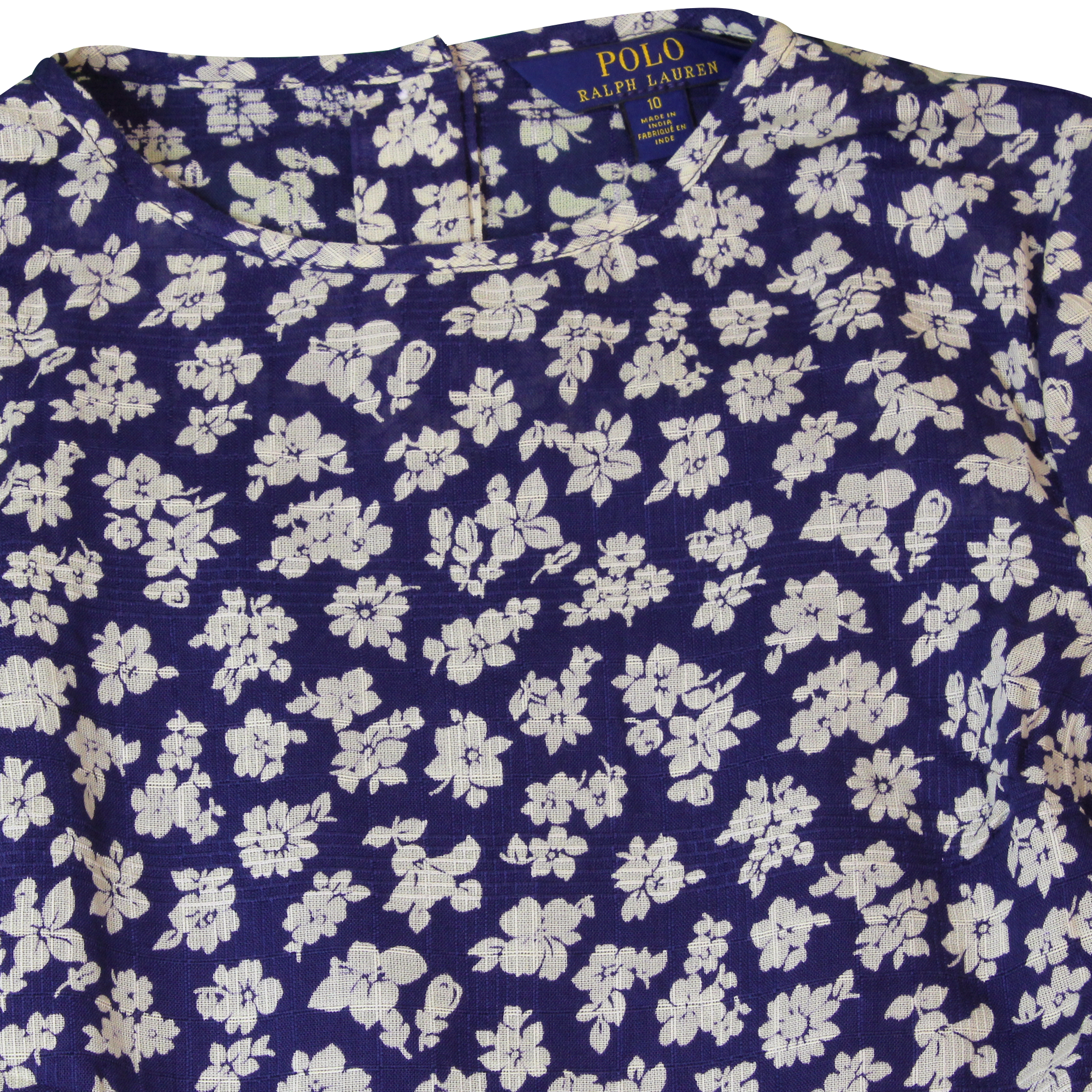 POLO RALPH LAUREN Kids BLUE FLORAL DRESS - Size 10