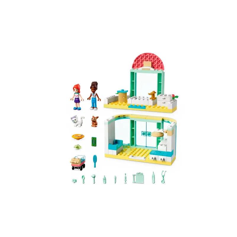 LEGO Friends Pet Clinic 41695 Building Kit; with 2 Mini-Dolls Including Mia, Plus Cat and Rabbit Toys; Creative Birthday Gift for Kids Aged 4 and up (111 Pieces)