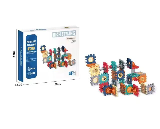 Jack Royal 76 Pcs Marble Run DIY Set, Marble Maze Game Building Toy