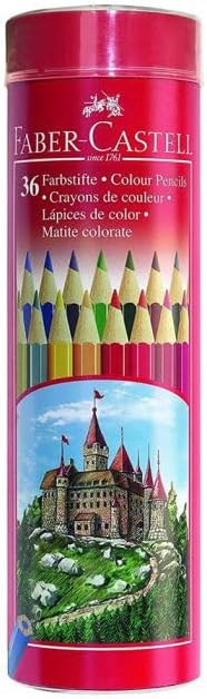 Faber Castell Color Pencils Metal Tube 36 Pieces - Multi Color