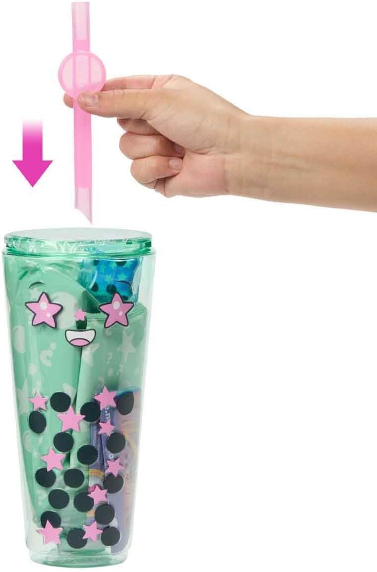 Barbie Pop Reveal Bubble Tea Series Doll & Accessories with Pet, 8 Surprises Include Color Change, Cup with Storage (Styles May Vary)