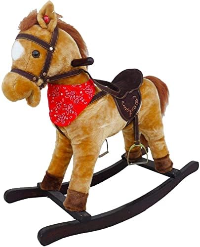 Children’s Plush Rocking Horse with Saddle and Stirrups