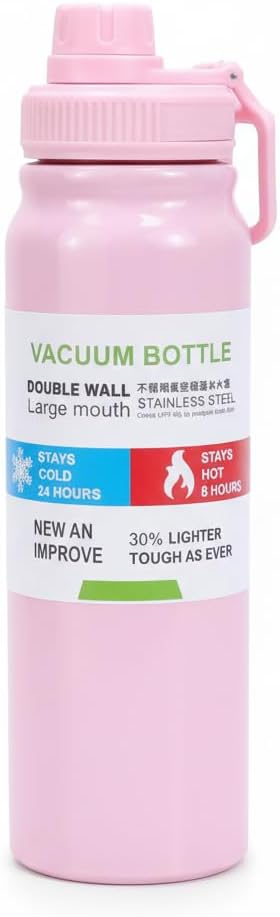 Stainless Steel Thermal Bottle 800 ml – Double Wall Vacuum Insulated Water Bottle – Keep Hot & Cold Long