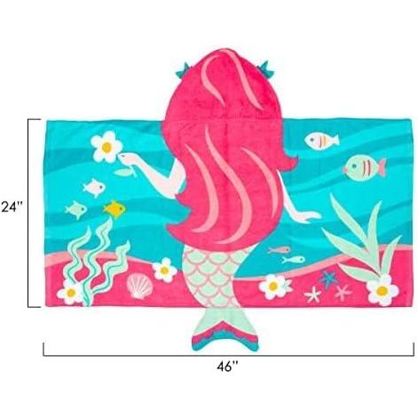 Stephen Joseph girls HOODED TOWEL, 46 X24 US - Mermaid