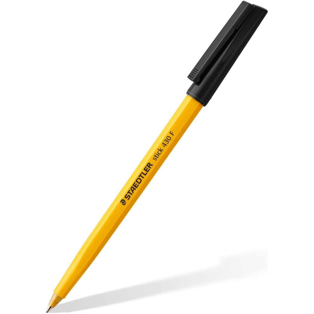 STAEDTLER Medium Stick 430 F-9 Ballpoint Pen Fine, Black, Pack of 10
