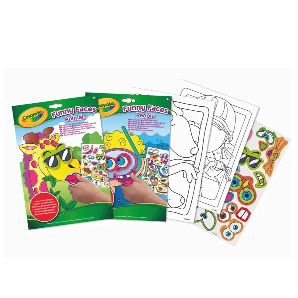 Crayola Funny Faces People Colouring & Sticker Book - Charcters May Vary