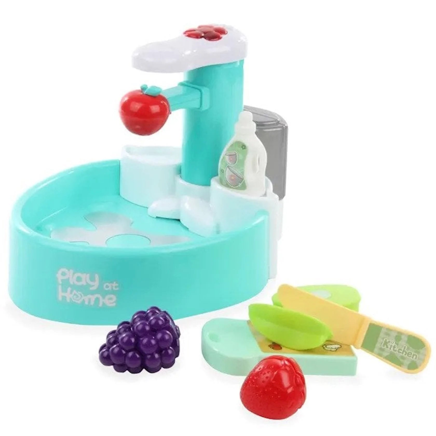 Play at Home Real Working Sensor Faucet Kitchen Sink Toy with Play Food