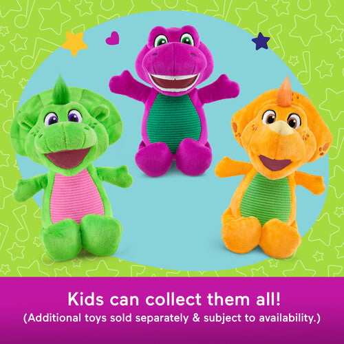 Barney World Toddler Toy Plush Dinosaur Character for Preschool Pretend Play Kids Ages 2+ Years 21 cm