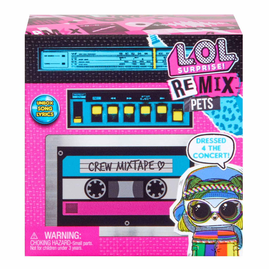 Lol surprise remix pets 9 surprises, real hair includes music cassette tape with surprise song lyrics, accessories, dolls