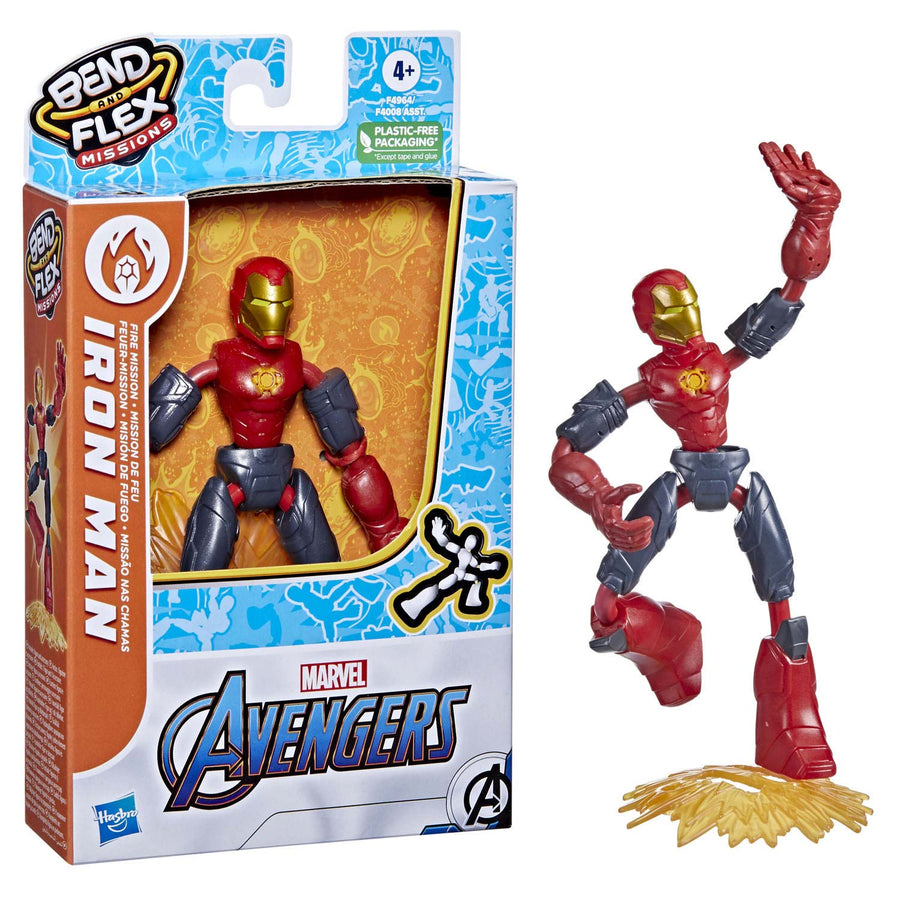 HASBRO AVENGERS BEND & FLEX RIDER IRON MAN