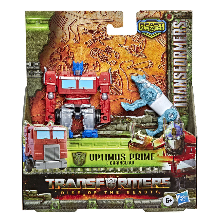 Transformers Rise of the Beasts Beast Weaponizer Action Figures - Optimus Prime & Cheinclaw