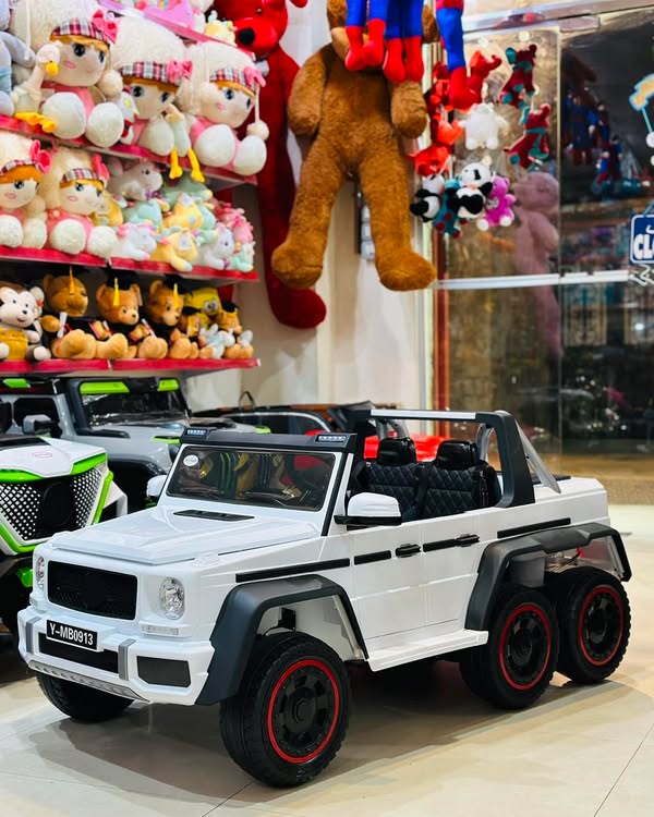 6-Wheel Mercedes Style Electric Ride-On Car – 12V, Quad Motors, Music & LED Lights, Shock Absorbers & Rear Trunk Seat Car Size 142 * 73.5*45