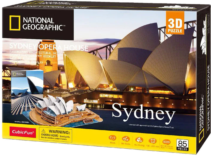 أحجية ثلاثية الأبعاد من ناشيونال جيوغرافيك دار أوبرا سيدني من كيوبك فن، 29.4 × 29.4 × 70.9 سم، 86 قطعة