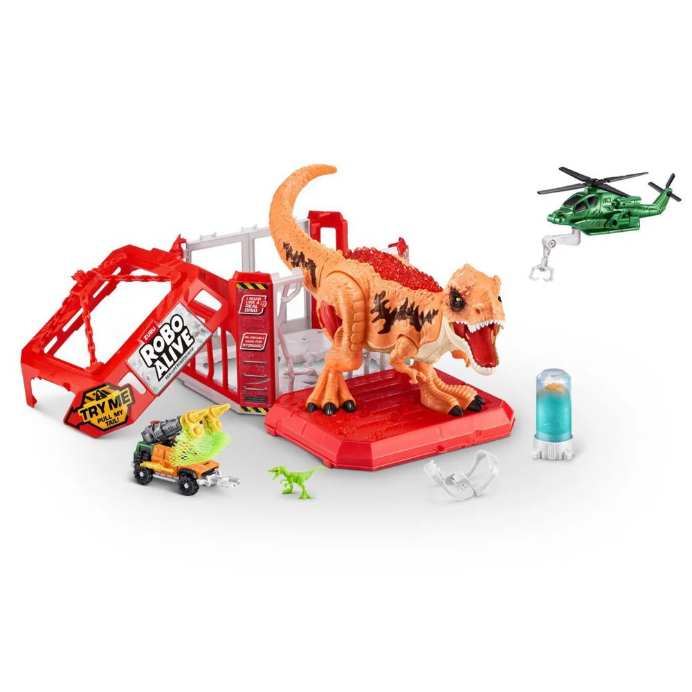 ZURU Robo Alive Dino Escape! T-Rex Robotic Toy Playset (15+ Surprises)
