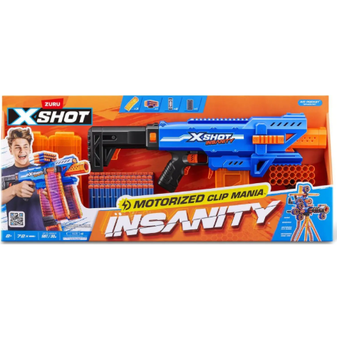 ZURU - X-Shot - Insanity Motorised Clip Blaster (Series 1) (72 Darts)