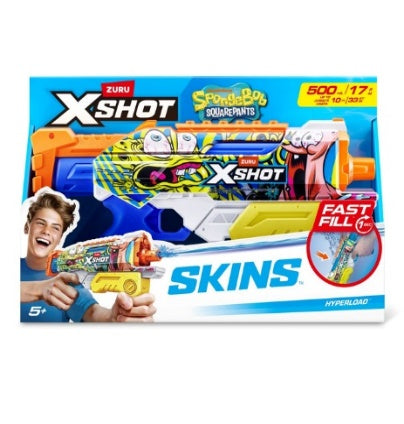 XSHOT WATER-FAST FILL SKINS-SERIES 1-SPONGEBOB HYPERLOAD