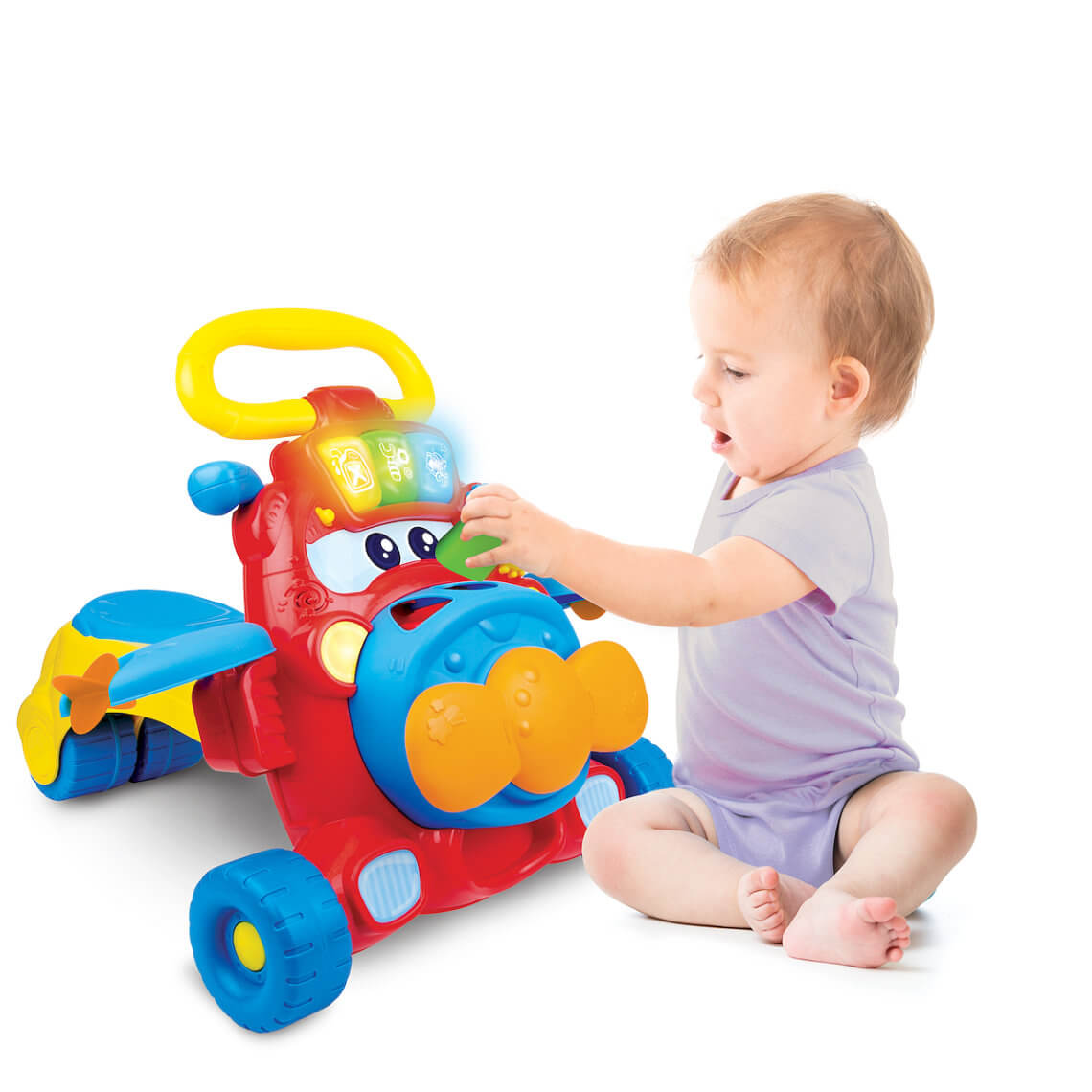 WinFun 2-in-1 Walker Ride-On with Lights and Colorful Sorter Blocks